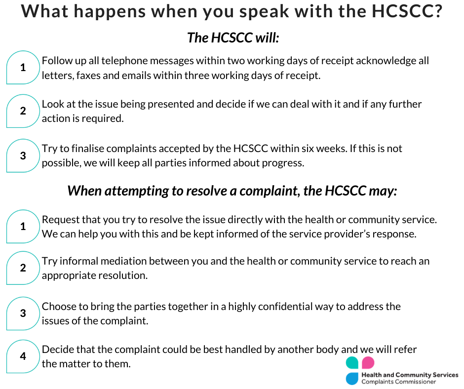 What happens when you speak with HCSCC?